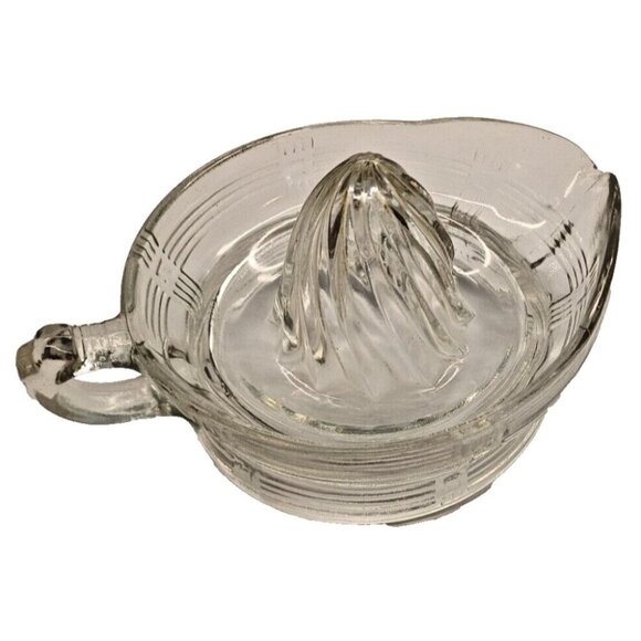 Vintage 8” Clear Ribbed GLASS CITRUS JUICER Orange Lemon Juice Reamer Squeezer - Picture 6 of 6